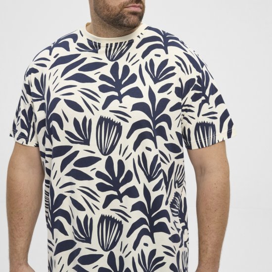 North Latitude T-shirt Allover Printed Navy - Magliette - Magliette Uomo Taglie Forti