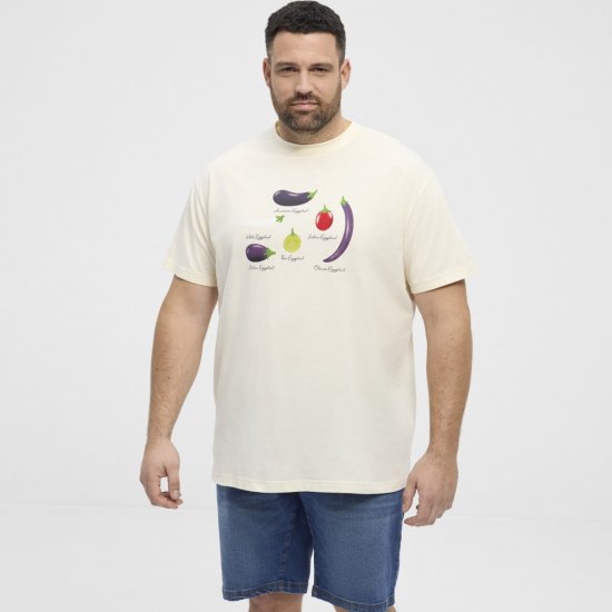 North Latitude T-Shirt Eggplant Off-White - Magliette - Magliette Uomo Taglie Forti