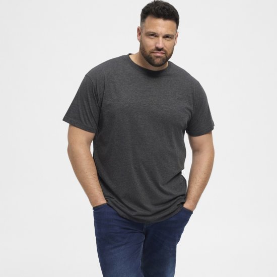 North Latitude T-Shirt 2-Pack Dark Grey Melange - Magliette - Magliette Uomo Taglie Forti