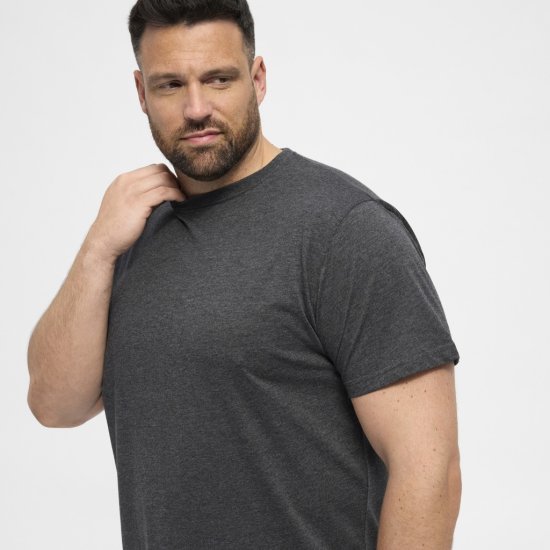 North Latitude T-Shirt 2-Pack Dark Grey Melange - Magliette - Magliette Uomo Taglie Forti