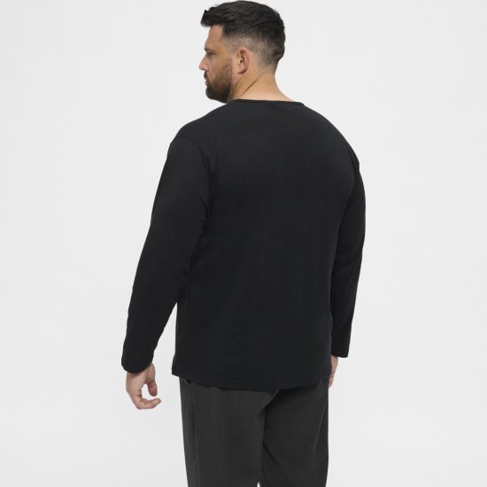 North Latitude T-Shirt Long Sleeve Black - Magliette - Magliette Uomo Taglie Forti