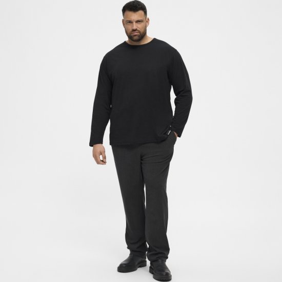 North Latitude T-Shirt Long Sleeve Black - Magliette - Magliette Uomo Taglie Forti