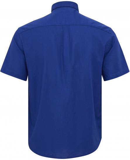 North Latitude Shirt Linen Cotton Short Sleeve Blue - Camicie - Camicie Taglie Forti Uomo