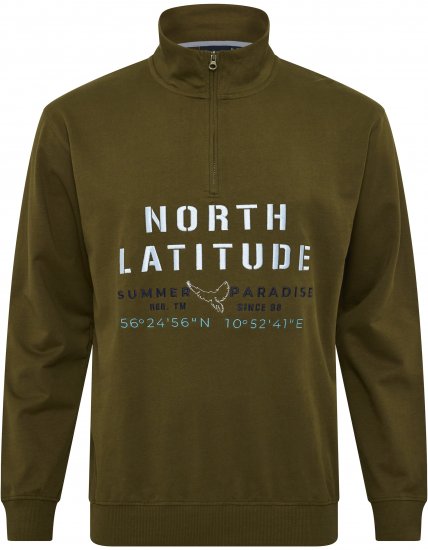 North Latitude Sweatshirt Half-Zip Green - Felpe & felpe con cappuccio - Felpe & Felpe con Cappuccio Uomo Taglie Forti