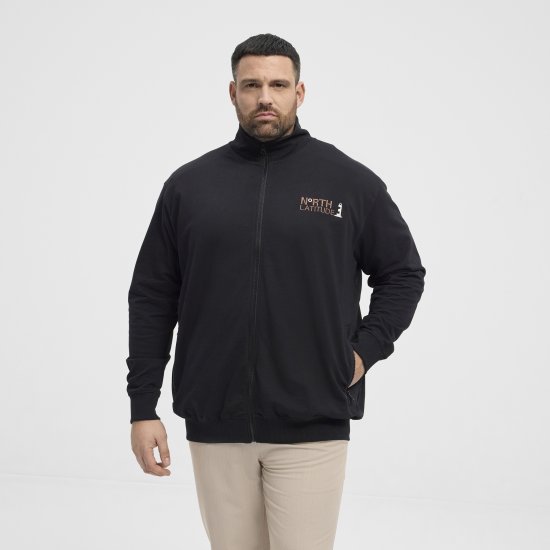 North Latitude Sweatshirt Cardigan Black - Felpe & felpe con cappuccio - Felpe & Felpe con Cappuccio Uomo Taglie Forti