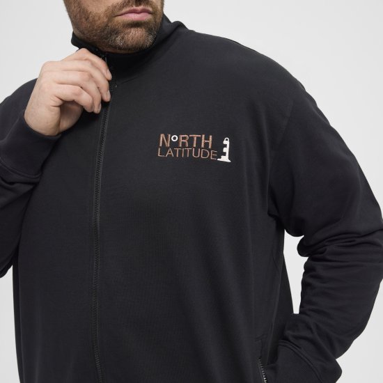North Latitude Sweatshirt Cardigan Black - Felpe & felpe con cappuccio - Felpe & Felpe con Cappuccio Uomo Taglie Forti