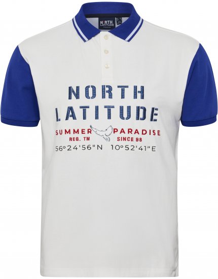 North Latitude Polo Short Sleeve Blue And White TALL - ABBIGLIAMENTO UOMO MT-6XLT - Taglie Tall Uomo