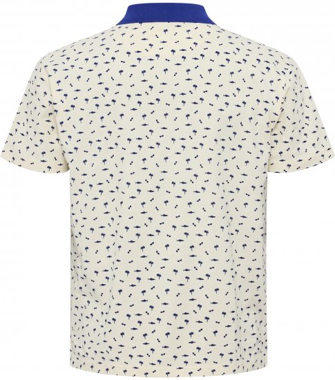 North Latitude Polo Pique Printed Off-White - Polo - Polo Uomo Taglie Forti