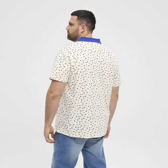 North Latitude Polo Pique Printed Off-White - Polo - Polo Uomo Taglie Forti