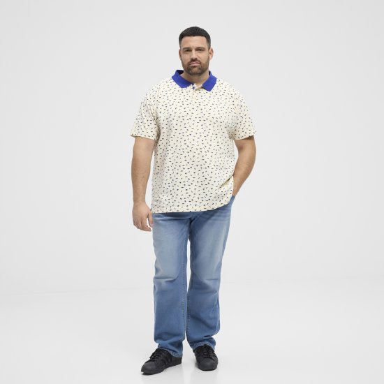 North Latitude Polo Pique Printed Off-White - Polo - Polo Uomo Taglie Forti