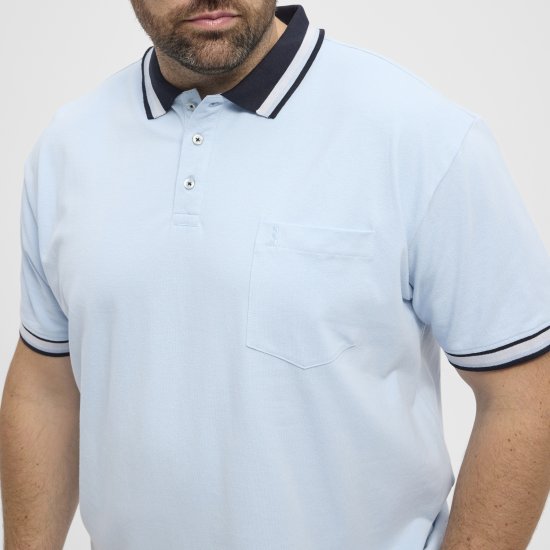 North Latitude Polo Pique Short Sleeve Light Blue - Polo - Polo Uomo Taglie Forti