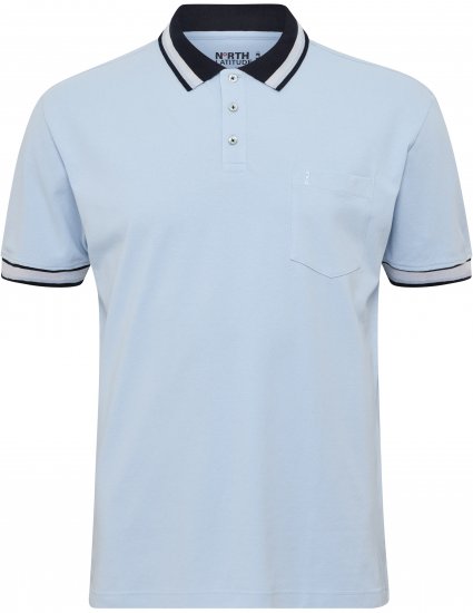 North Latitude Polo Pique Short Sleeve Light Blue - Polo - Polo Uomo Taglie Forti