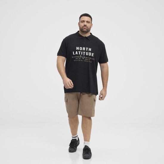 North Latitude Polo Pique Short Sleeve Black - Polo - Polo Uomo Taglie Forti
