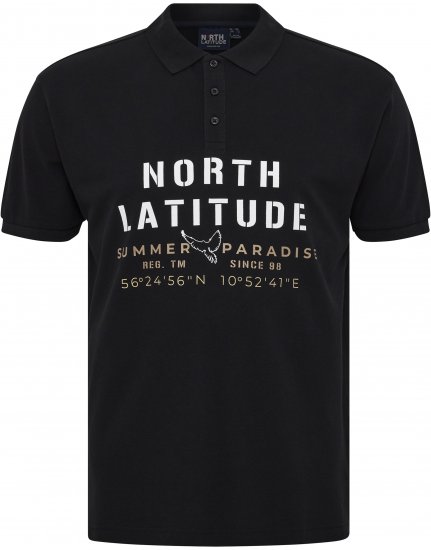 North Latitude Polo Pique Short Sleeve Black - Polo - Polo Uomo Taglie Forti