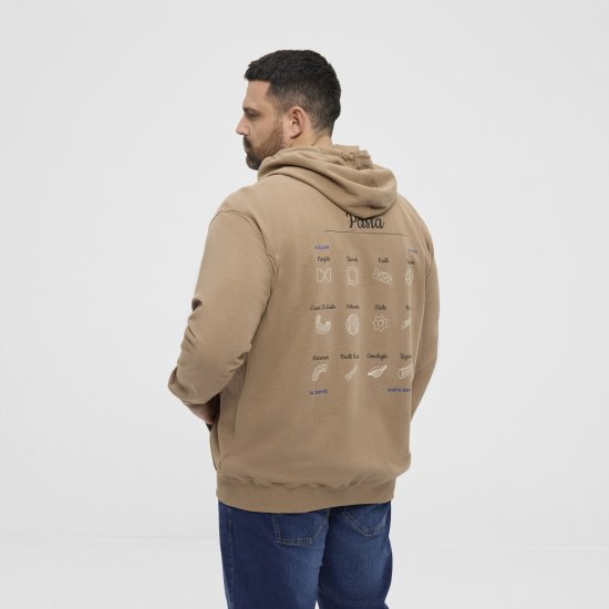 North Latitude Hoodie with Zipper Dark Sand - Felpe & felpe con cappuccio - Felpe & Felpe con Cappuccio Uomo Taglie Forti