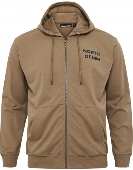 North Latitude Hoodie with Zipper Dark Sand - Felpe & felpe con cappuccio - Felpe & Felpe con Cappuccio Uomo Taglie Forti