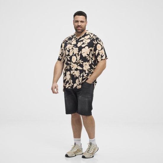 North Latitude Shirt Cuba Short Sleeve Navy - Camicie - Camicie Taglie Forti Uomo