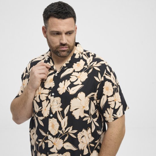 North Latitude Shirt Cuba Short Sleeve Navy - Camicie - Camicie Taglie Forti Uomo