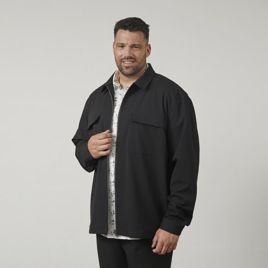 North Latitude 61106 Overshirt Stile Completo Con Zip Intera Nero - Giubbotti - Giubbotti Uomo Taglie Forti