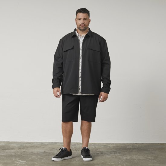 North Latitude 61106 Overshirt Stile Completo Con Zip Intera Nero - Giubbotti - Giubbotti Uomo Taglie Forti
