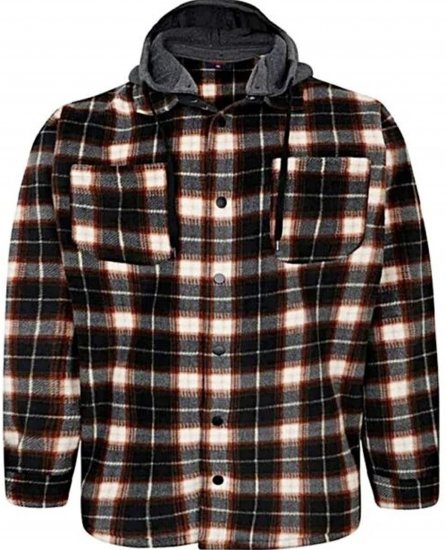 Espionage Fleece Shirt Jacket with Removable Hood Black - Giubbotti - Giubbotti Uomo Taglie Forti