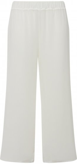 Ulla Popken Layered Chiffon Wide Leg Pants White - Jeans & Pantaloni Donna Taglie Comode – Plus Size - 