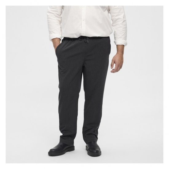 North Latitude Dress Pants Elastic Waist Dark Grey Melange - Pantaloni - Pantaloni Uomo Taglie Forti