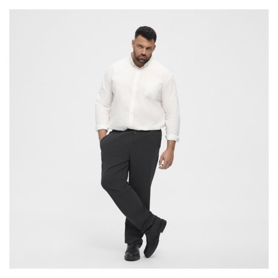 North Latitude Dress Pants Elastic Waist Dark Grey Melange - Pantaloni - Pantaloni Uomo Taglie Forti