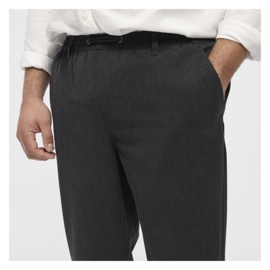 North Latitude Dress Pants Elastic Waist Dark Grey Melange - Pantaloni - Pantaloni Uomo Taglie Forti