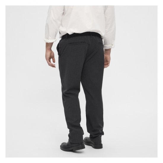 North Latitude Dress Pants Elastic Waist Dark Grey Melange - Pantaloni - Pantaloni Uomo Taglie Forti