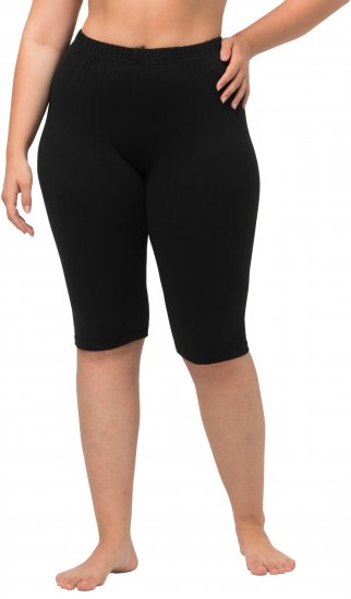 Ulla Popken Stretch Knit Bike Shorts Black - Jeans & Pantaloni Donna Taglie Comode – Plus Size - 