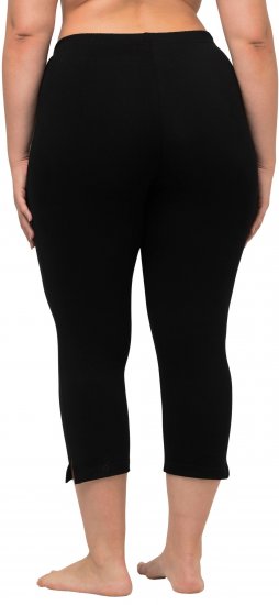 Ulla Popken Basic Stretch Knit Capris Black - Jeans & Pantaloni Donna Taglie Comode – Plus Size - Jeans e Pantaloni Donna, EU 42-70