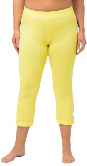 Ulla Popken Basic Stretch Knit Capris Yellow - Jeans & Pantaloni Donna Taglie Comode – Plus Size - Jeans e Pantaloni Donna, EU 42-70