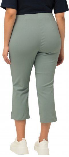Ulla Popken Stretch Basic Bengaline Capri Pants Light Moss Green - Jeans & Pantaloni Donna Taglie Comode – Plus Size - 