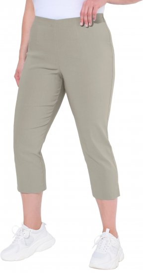 Ulla Popken Stretch Basic Bengaline Capri Pants Grey - Jeans & Pantaloni Donna Taglie Comode – Plus Size - 