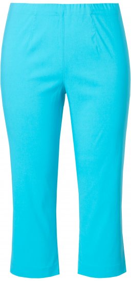Ulla Popken Stretch Basic Bengaline Capri Pants Deep Aqua - Jeans & Pantaloni Donna Taglie Comode – Plus Size - 