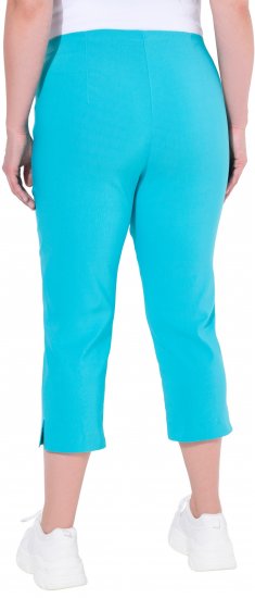 Ulla Popken Stretch Basic Bengaline Capri Pants Deep Aqua - Jeans & Pantaloni Donna Taglie Comode – Plus Size - 