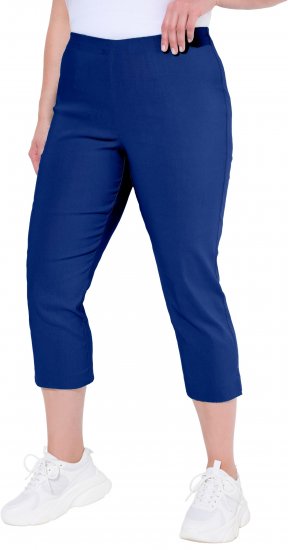 Ulla Popken Stretch Basic Bengaline Capri Pants Blue - Jeans & Pantaloni Donna Taglie Comode – Plus Size - 