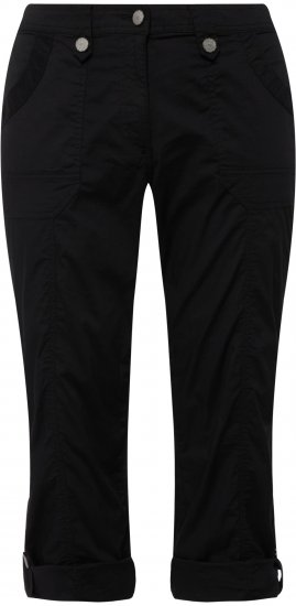 Ulla Popken Roll Tab Hem Stretch Cargo Pants Black - Jeans & Pantaloni Donna Taglie Comode – Plus Size - Jeans e Pantaloni Donna, EU 42-70