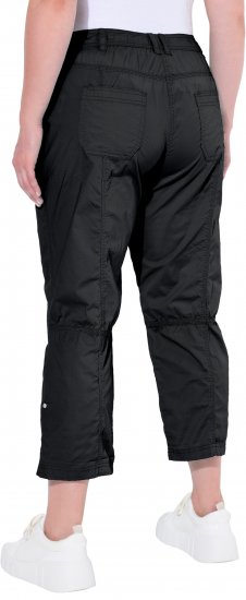 Ulla Popken Roll Tab Hem Stretch Cargo Pants Black - Jeans & Pantaloni Donna Taglie Comode – Plus Size - Jeans e Pantaloni Donna, EU 42-70