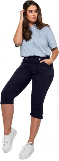 Ulla Popken Roll Tab Hem Stretch Cargo Pants Navy - Jeans & Pantaloni Donna Taglie Comode – Plus Size - Jeans e Pantaloni Donna, EU 42-70