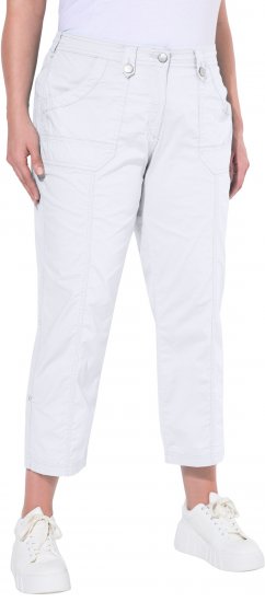 Ulla Popken Roll Tab Hem Stretch Cargo Pants White - Jeans & Pantaloni Donna Taglie Comode – Plus Size - Jeans e Pantaloni Donna, EU 42-70