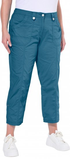 Ulla Popken Roll Tab Hem Stretch Cargo Pants Blue - Jeans & Pantaloni Donna Taglie Comode – Plus Size - 