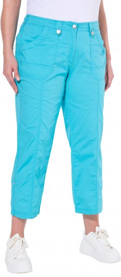 Ulla Popken Roll Tab Hem Stretch Cargo Pants Deep Aqua - Jeans & Pantaloni Donna Taglie Comode – Plus Size - Jeans e Pantaloni Donna, EU 42-70