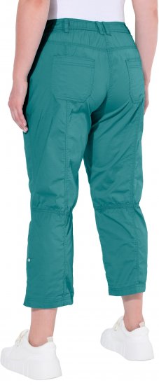 Ulla Popken Roll Tab Hem Stretch Cargo Pants Teal - Jeans & Pantaloni Donna Taglie Comode – Plus Size - 