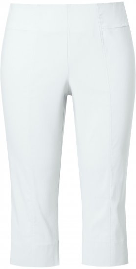 Ulla Popken Bengaline Elastic Waist Stretch Capri Pants Snow White - Jeans & Pantaloni Donna Taglie Comode – Plus Size - 