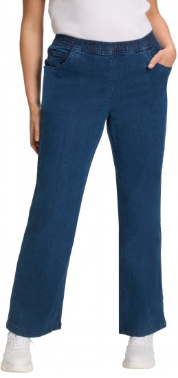 Ulla Popken Wide Leg Elastic Waist Mary Fit Marlene Stretch Jeans Denim Blue - Jeans & Pantaloni Donna Taglie Comode – Plus Size - 
