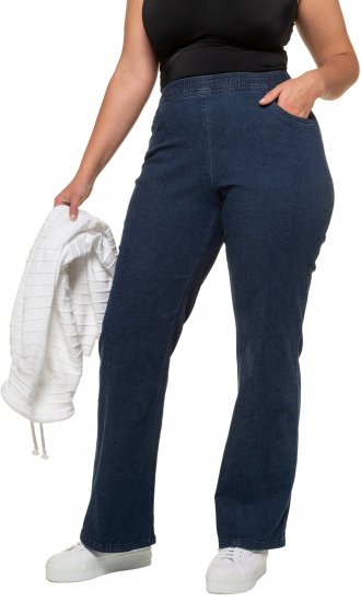 Ulla Popken Wide Leg Elastic Waist Mary Fit Marlene Stretch Jeans Denim Blue - Jeans & Pantaloni Donna Taglie Comode – Plus Size - 