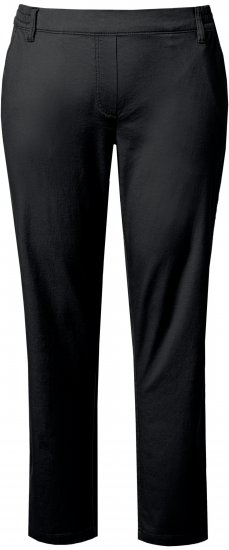 Ulla Popken Chino Elastic Waist Stretch Cotton Pants Black - Jeans & Pantaloni Donna Taglie Comode – Plus Size - 