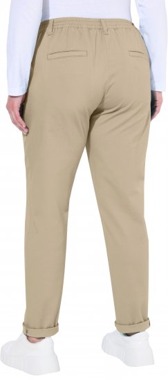 Ulla Popken Chino Elastic Waist Stretch Cotton Pants Brown - Jeans & Pantaloni Donna Taglie Comode – Plus Size - Jeans e Pantaloni Donna, EU 42-70